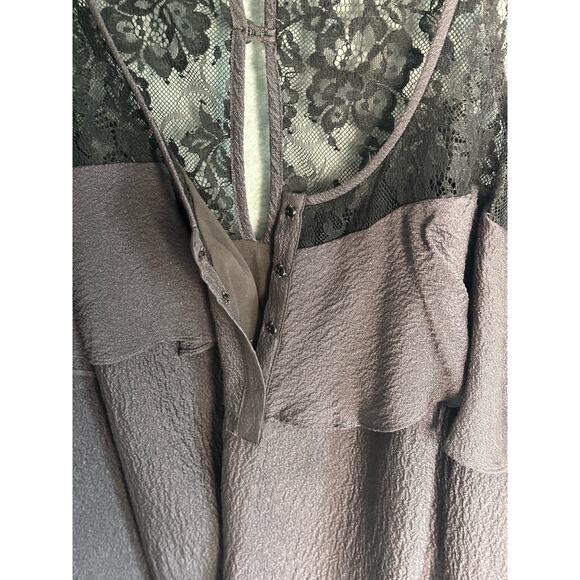 Rebecca Taylor Sz 2 NWOT 100% Silk Textured Lace Cami Ruffle romantic‎ goth - Picture 4 of 10